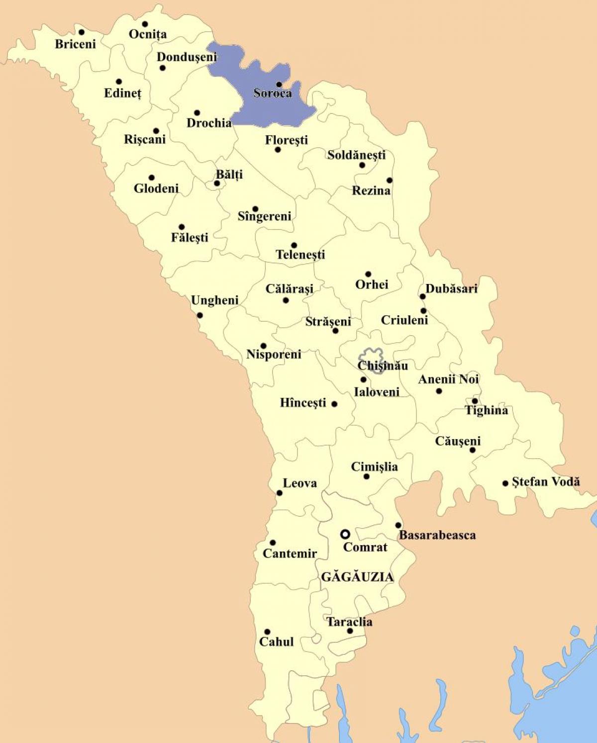 Kort af cahul Moldavíu