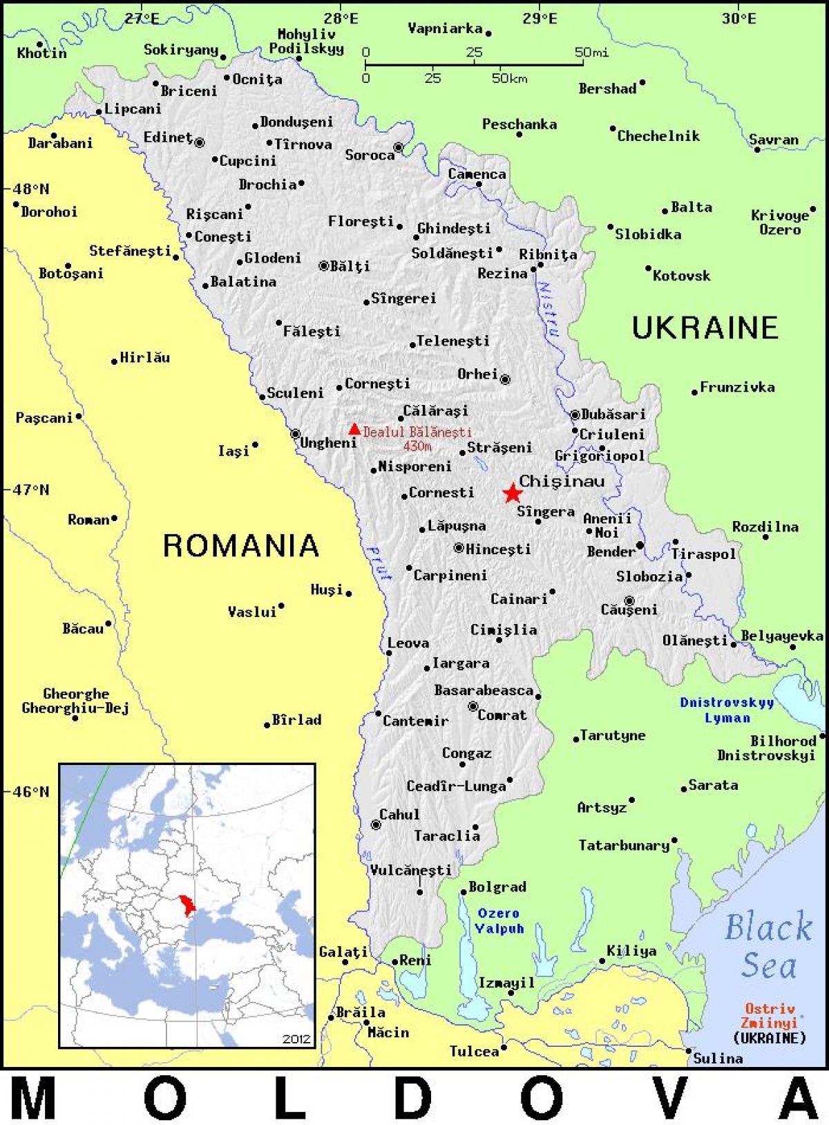 Kort af Moldavíu landi 